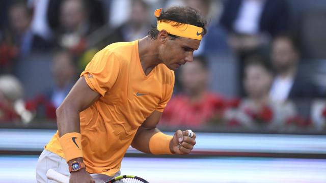 Nadal, celebrando un punto ante Schwartzman.