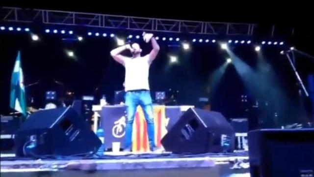 El rapero Valtonyc durante su concierto.