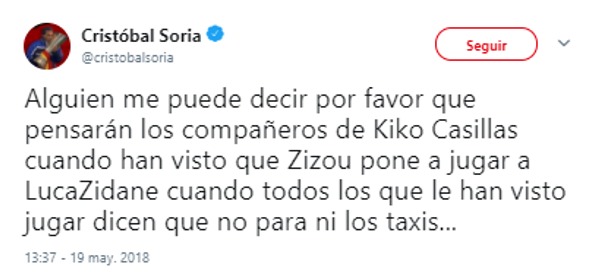Tuit de Cristóbal Soria