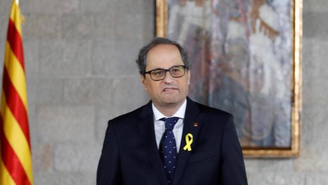 Torra, tras ser investido president.