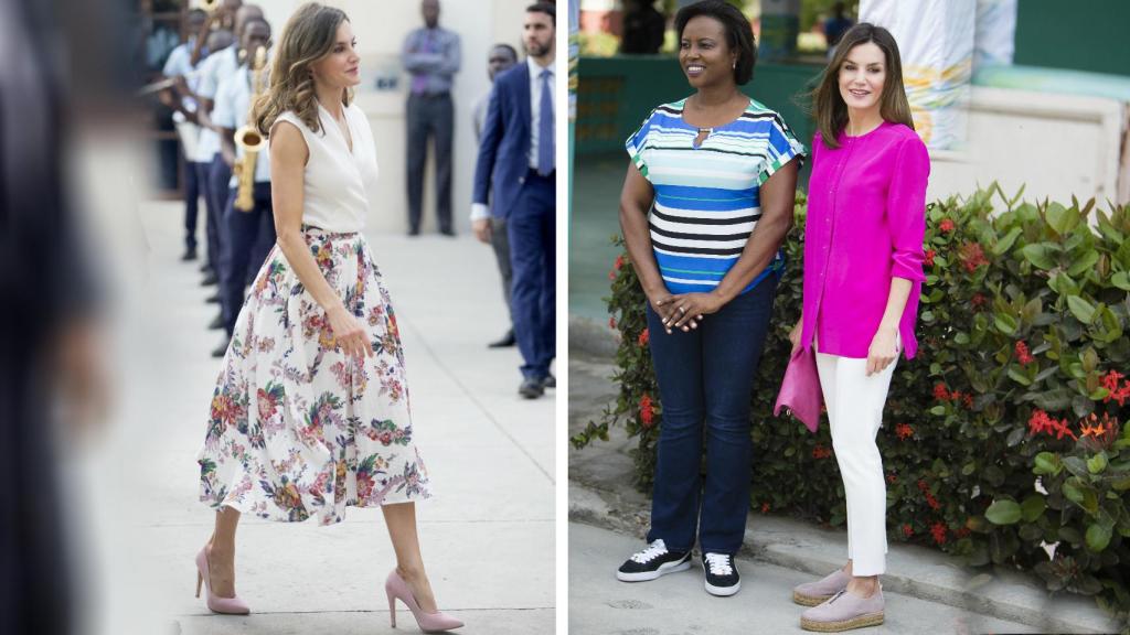 La reina Letizia en su último día en Haití.
