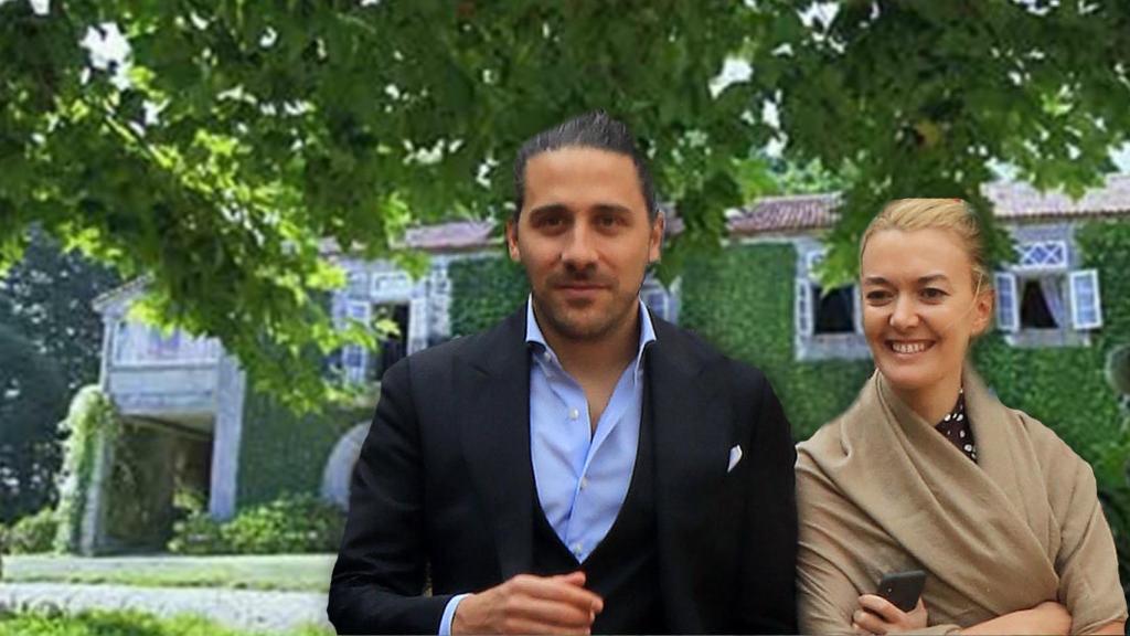 Marta Ortega y Carlos Torretta, en el pazo de Drozo en un montaje de JALEOS.