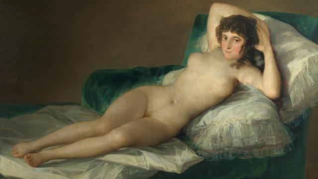 La maja desnuda ante La Manada (del Prado)