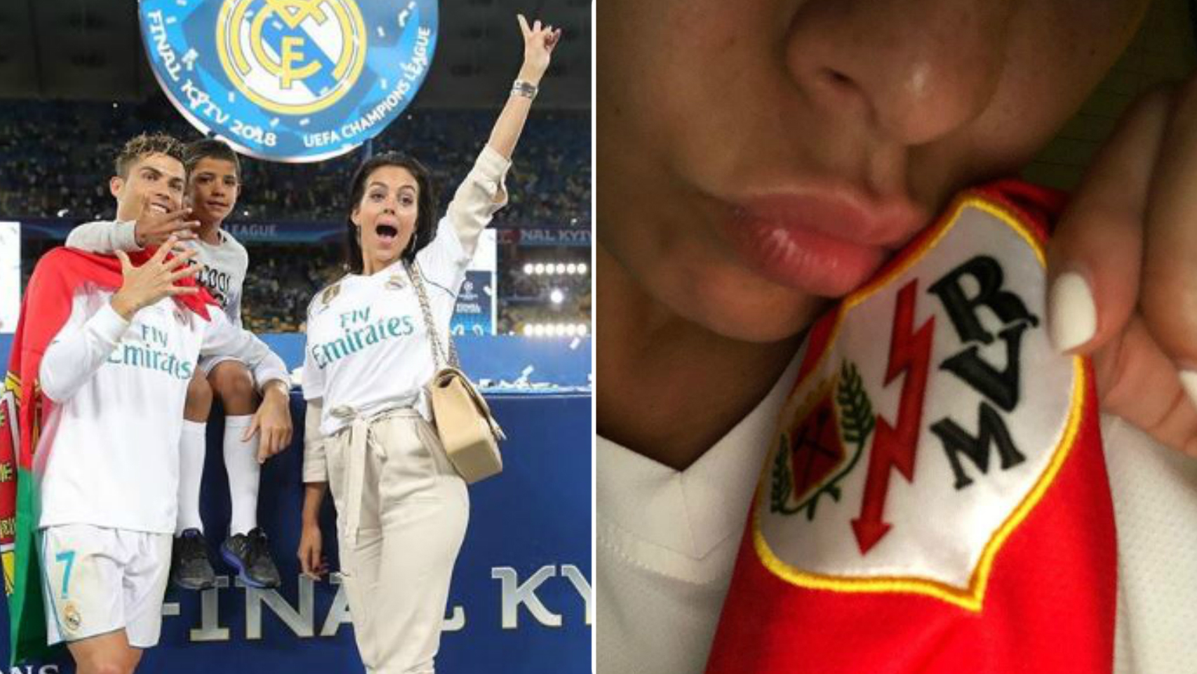 Georgina celebró el sábado la victoria del Real Madrid en la Champions y Cristina Pedroche este domingo el ascenso del Rayo Vallecano a Primera División.