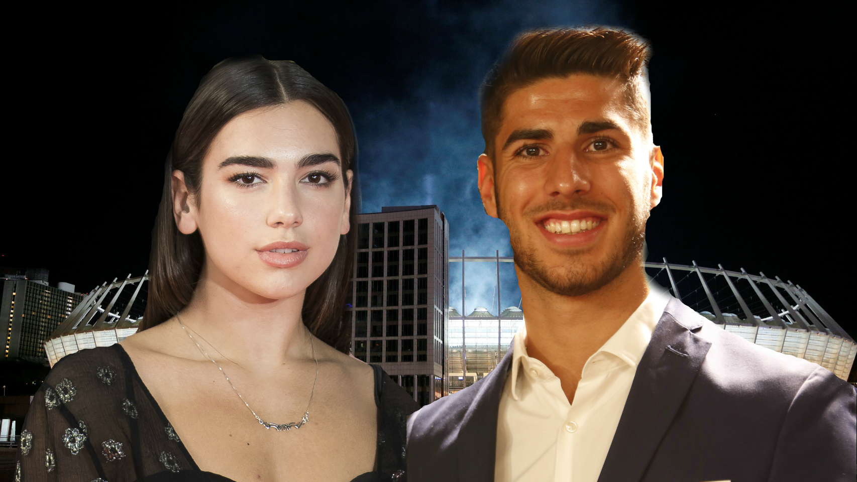 Marco Asensio y Dua Lipa en un montaje.