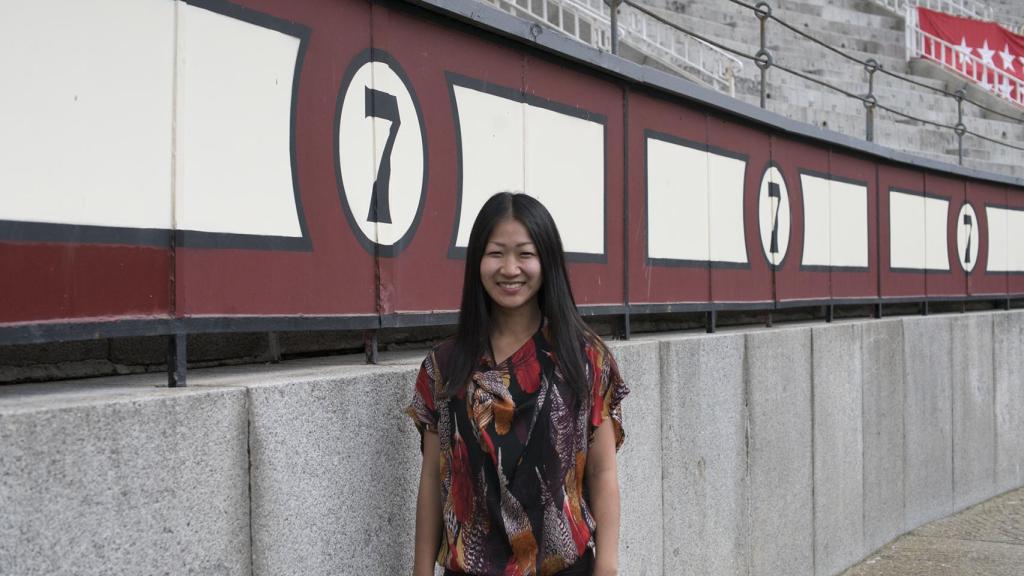 Haruka, en el tendido '7', donde es habitual en Las Ventas