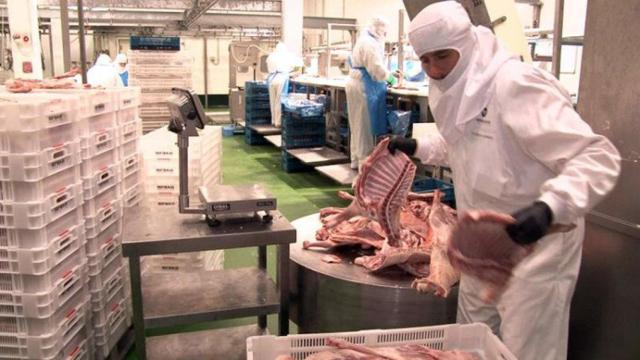 Un trabajador de las industrias cárnicas.