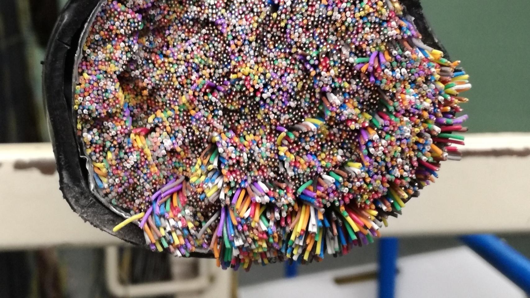 Cable de cobre de Telefónica.
