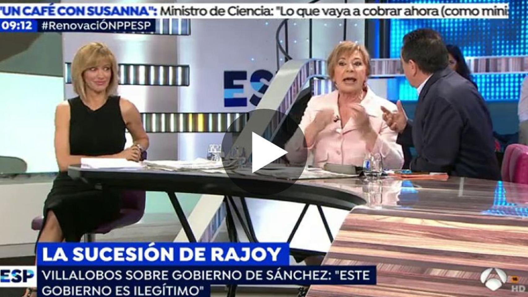 El cabreo de Villalobos con Arsenio Escolar: ¡Estoy cansada de oíros!
