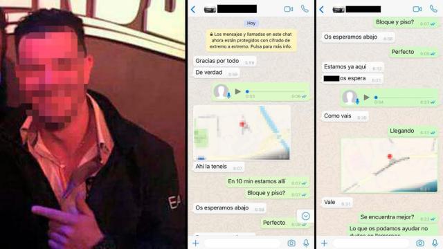 Los mensajes entre el amigo de la víctima de la violación y 'Ken', uno de los policías acusados: Ella os espera