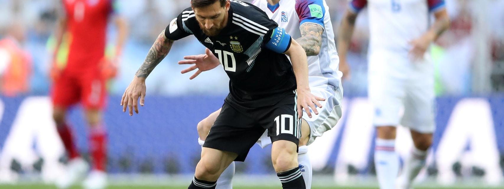 Leo Messi en el Argentina - Islandia.