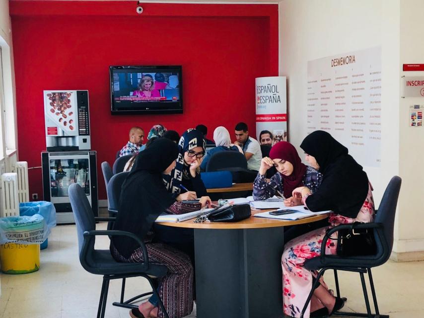 Estudiantes en el Cervantes de Tánger