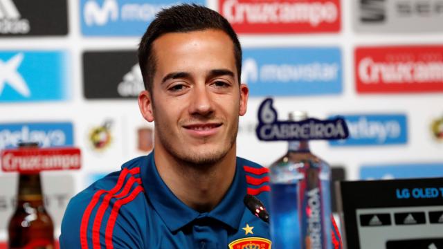 Lucas Vázquez durante la rueda de prensa previa al partido ante Marruecos.
