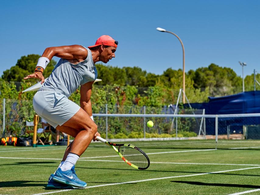 Nadal, durante un entrenamiento en el Mallorca Open.