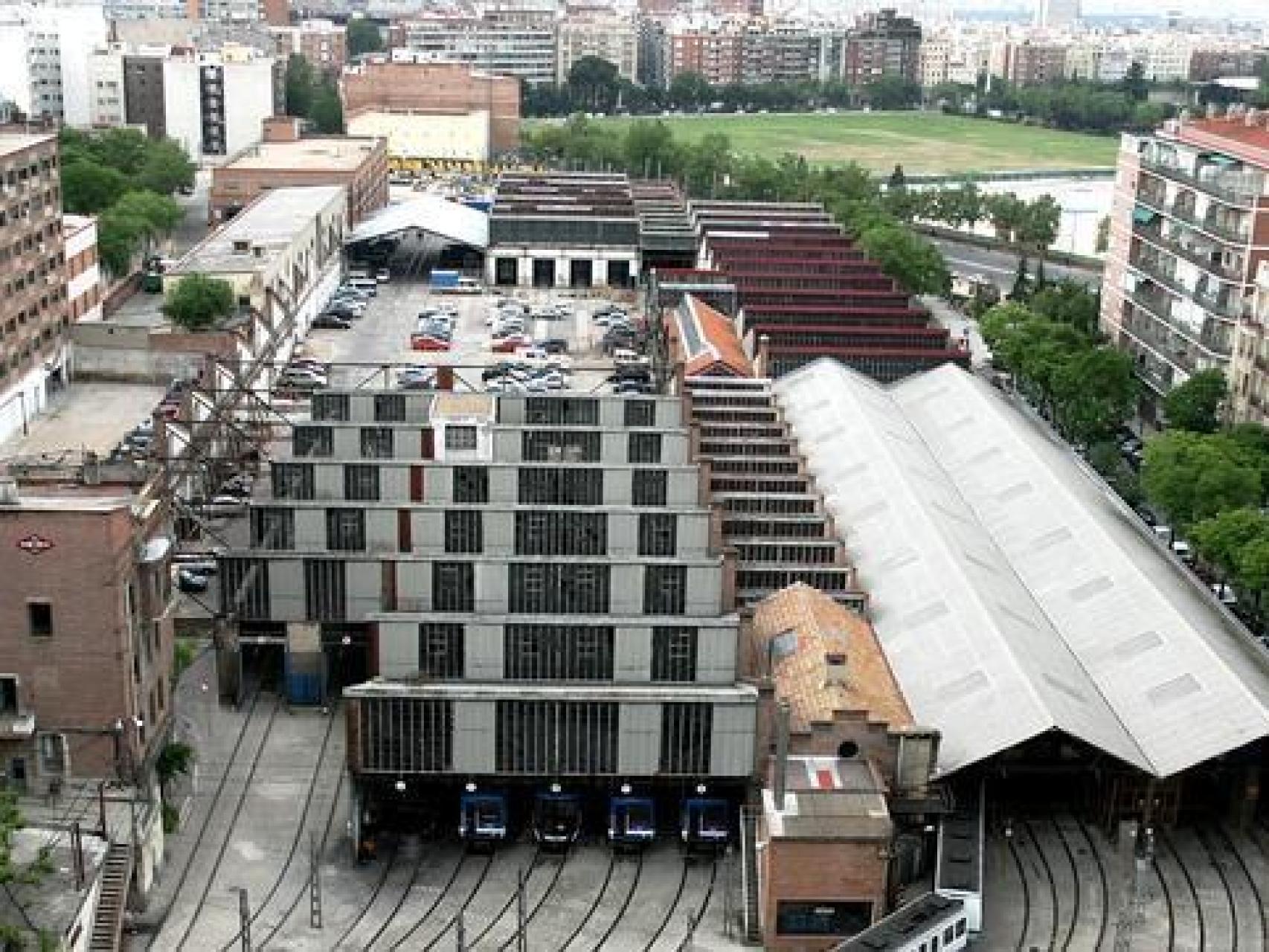 Vista de las Cocheras de Cuatro Caminos.