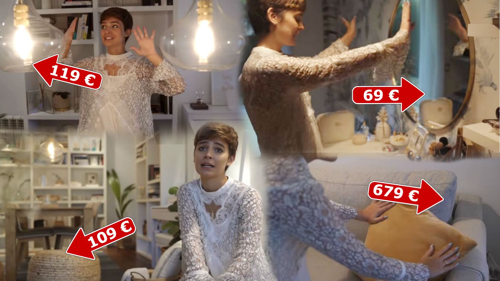 Montaje de  Laura junto a  los muebles de su nueva casa.