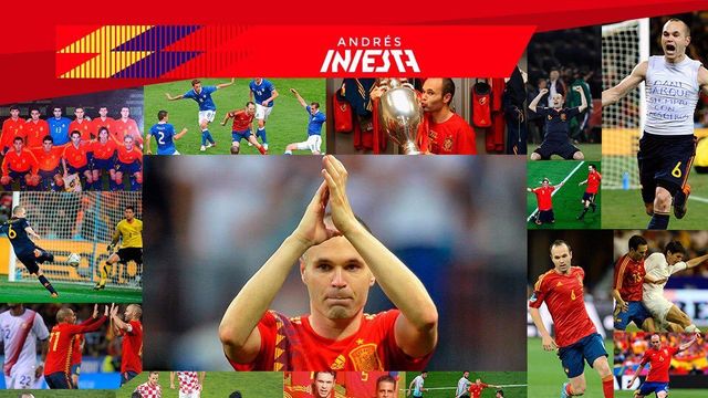 Las imágenes de Iniesta con la selección española.