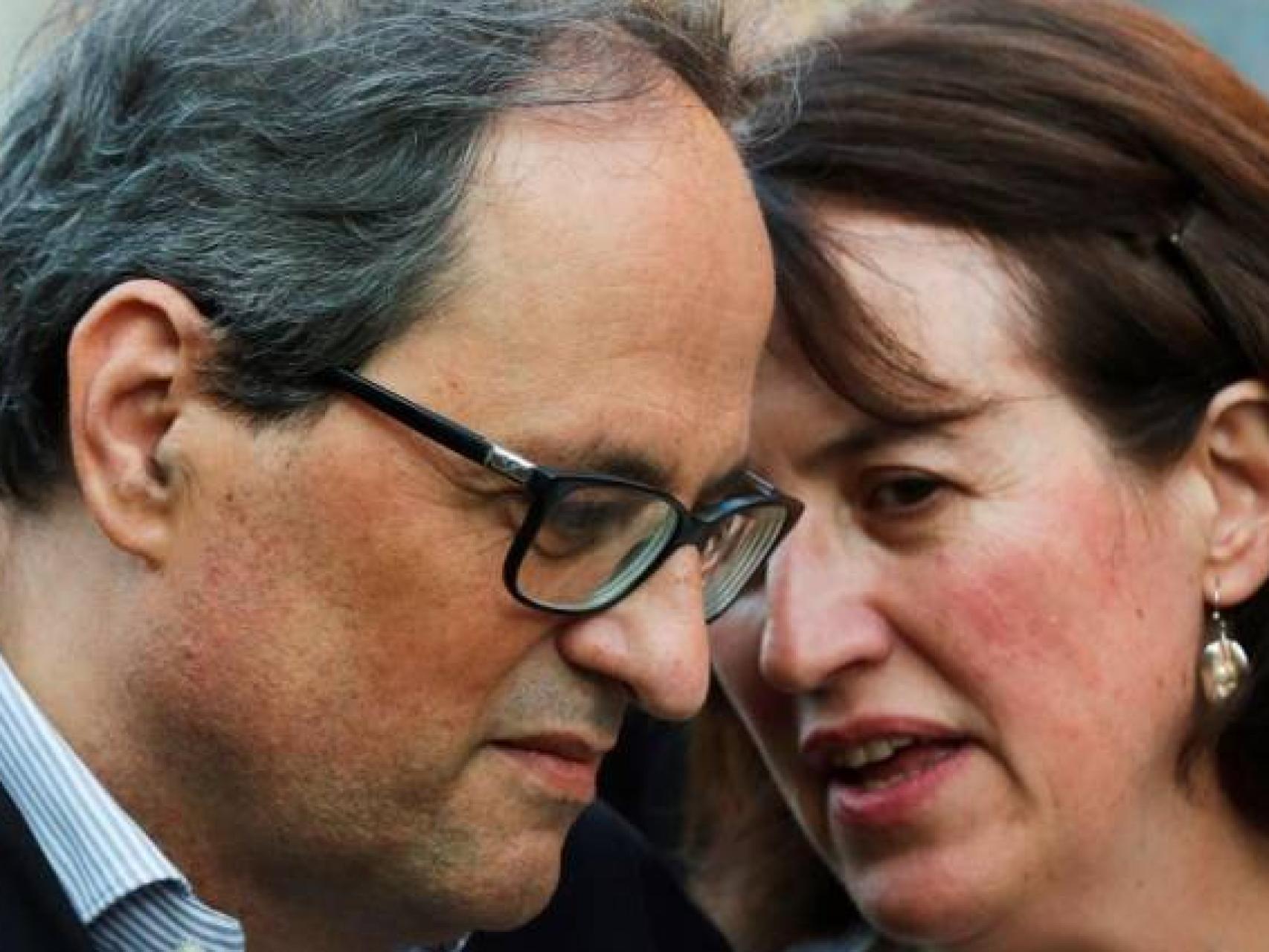 Elisenda Paluzie, presidenta de la ANC, junto a Quim Torra