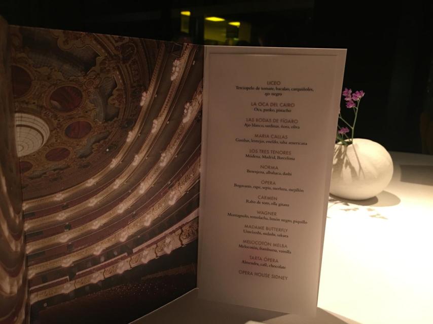 Menú Opera del restaurante Moments de Barcelona.