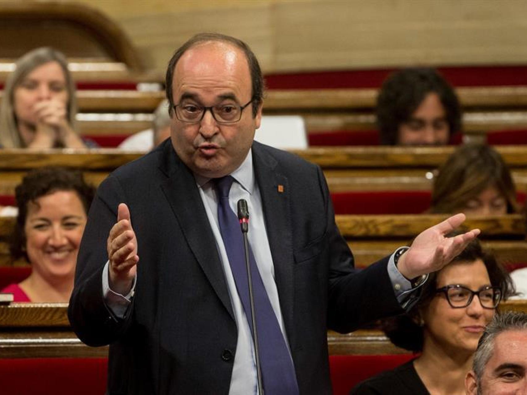 Iceta (PSC), durante la sesión de control al Gobierno de este jueves en el Parlament.