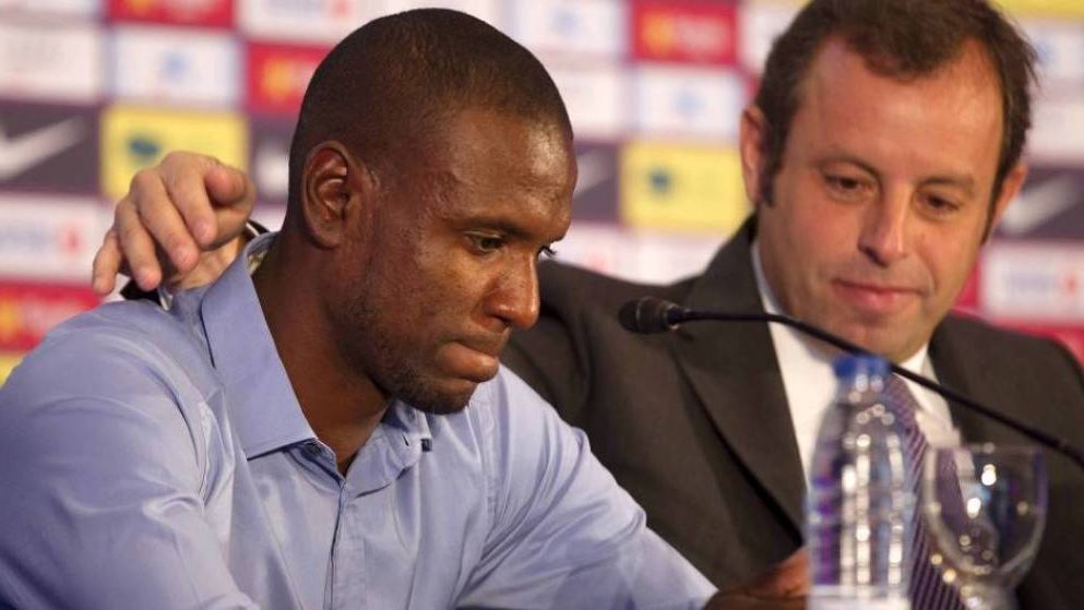 Rosell junto a Abidal.