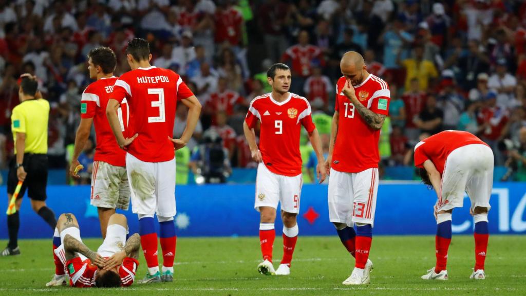 Los rusos, cabizbajos tras la eliminación del Mundial.