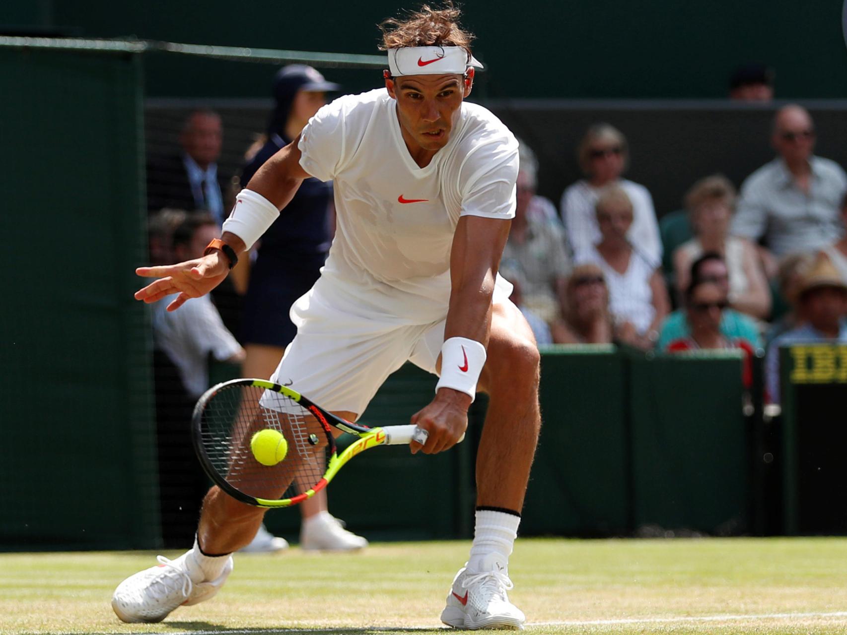 Nadal, durante su partido de tercera ronda ante Álex de Miñaur.