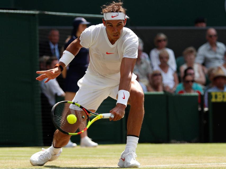 Nadal, durante su partido de tercera ronda ante Álex de Miñaur.