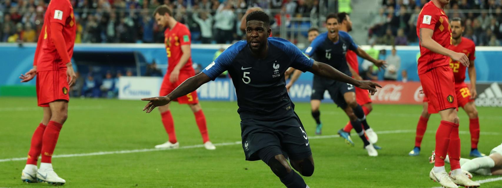 Umtiti marca el priemero.