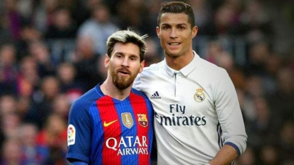 Messi y Cristiano en su etapa en el Barcelona y Real Madrid.