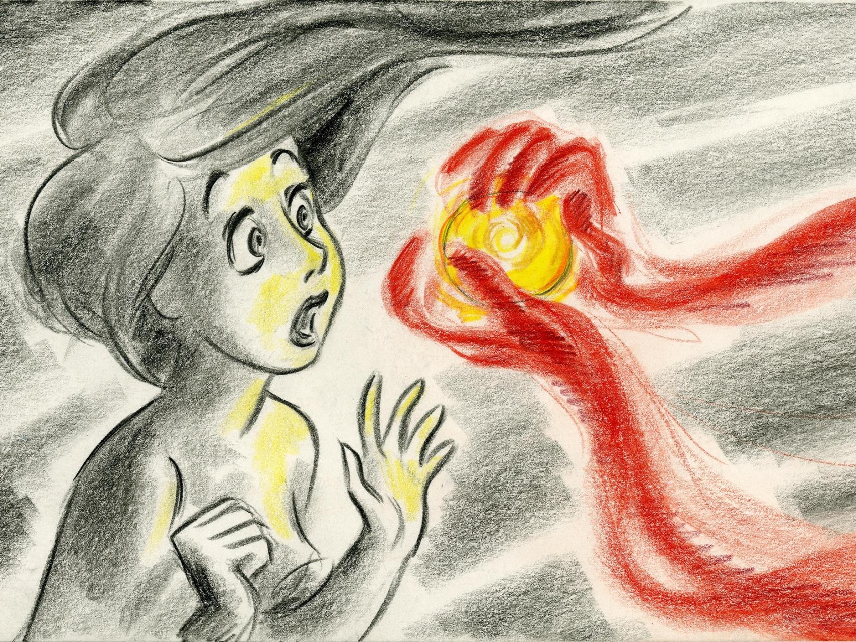 Boceto de La sirenita, de 1989.