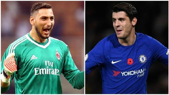 Gianluigi Donnarumma y Álvaro Morata