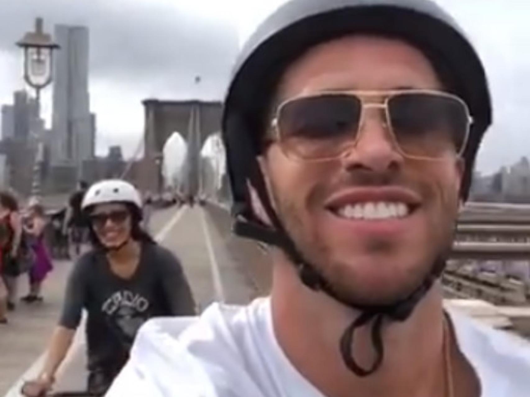 Sergio Ramos y Pilar Rubio montan en bicicleta por Nueva York