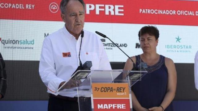 El presidente del Real Club Naútico de Palma Javier Sanz, durante la presentación de la 37 Copa del Rey de Vela. Foto: EFE