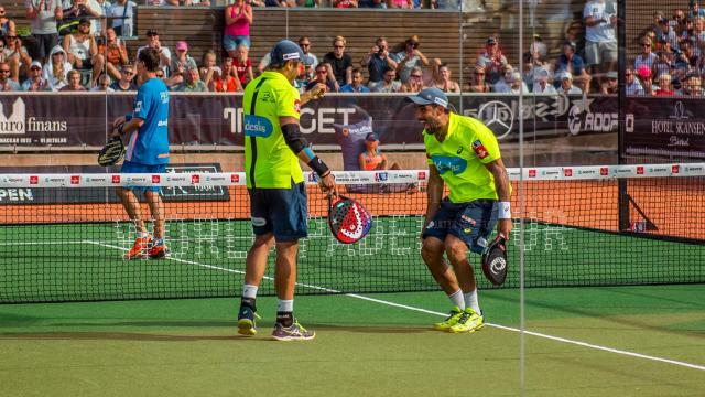 Fernando Belasteguín y Pablo Lima celebran la victoria en la final del Open de Suecia. Foto: worldpadeltour.com
