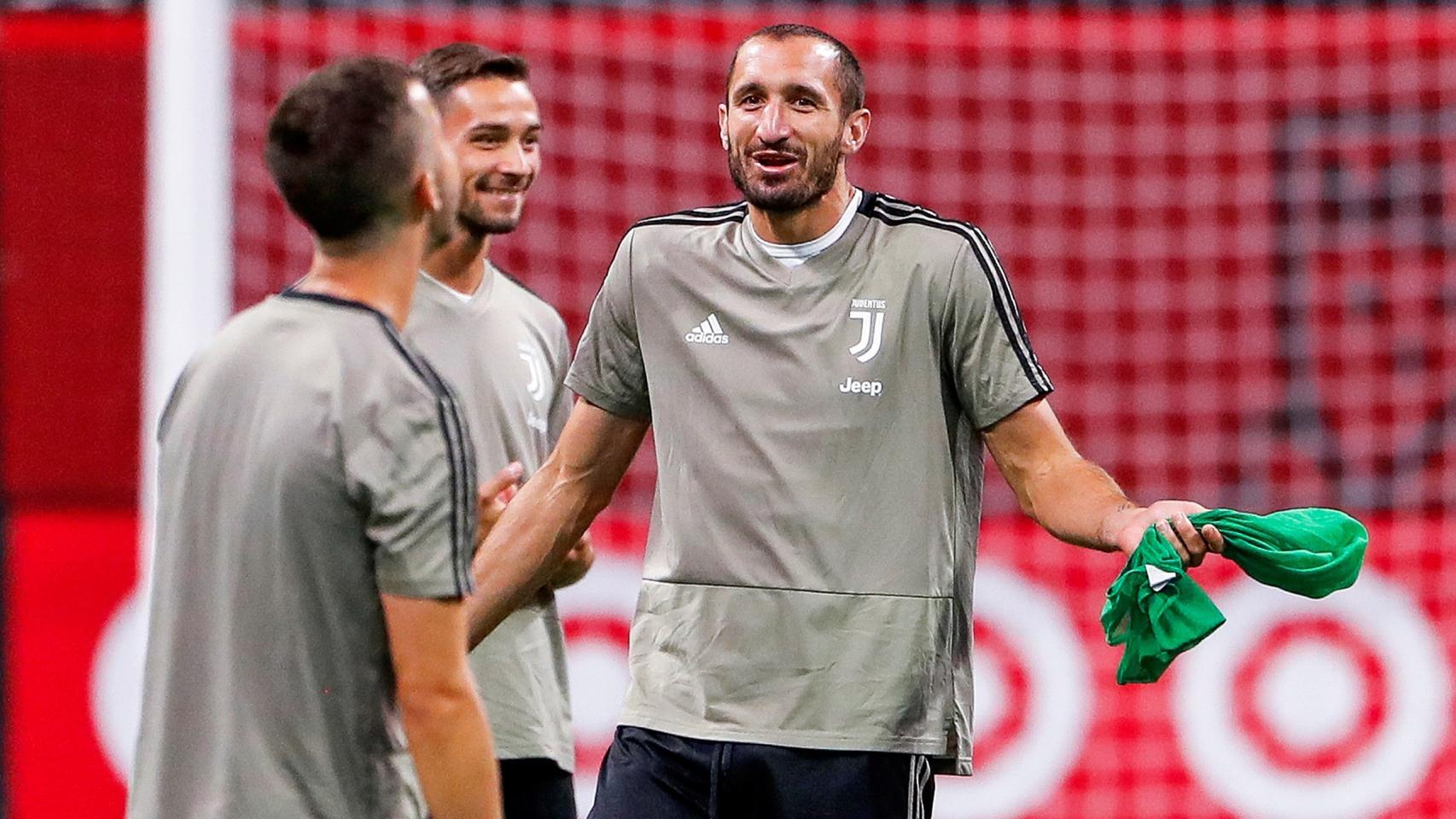 Chiellini, durante un entrenamiento.