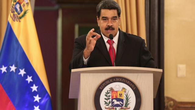 Nicolás Maduro durante su alocución tras el supuesto intento de atentado en Caracas este sábado. REUTERS