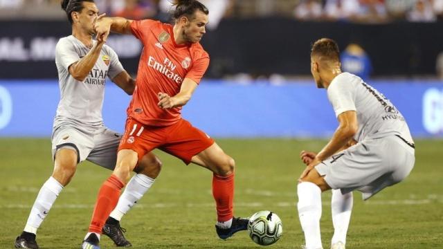 Bale durante el partido frente a la Roma