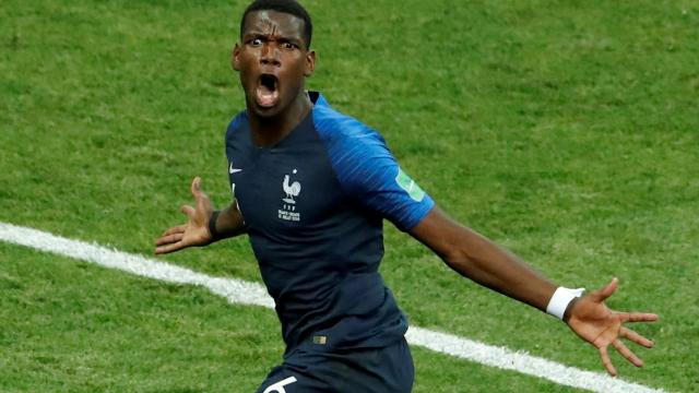 Pogba celebra un gol con Francia en el Mundial.