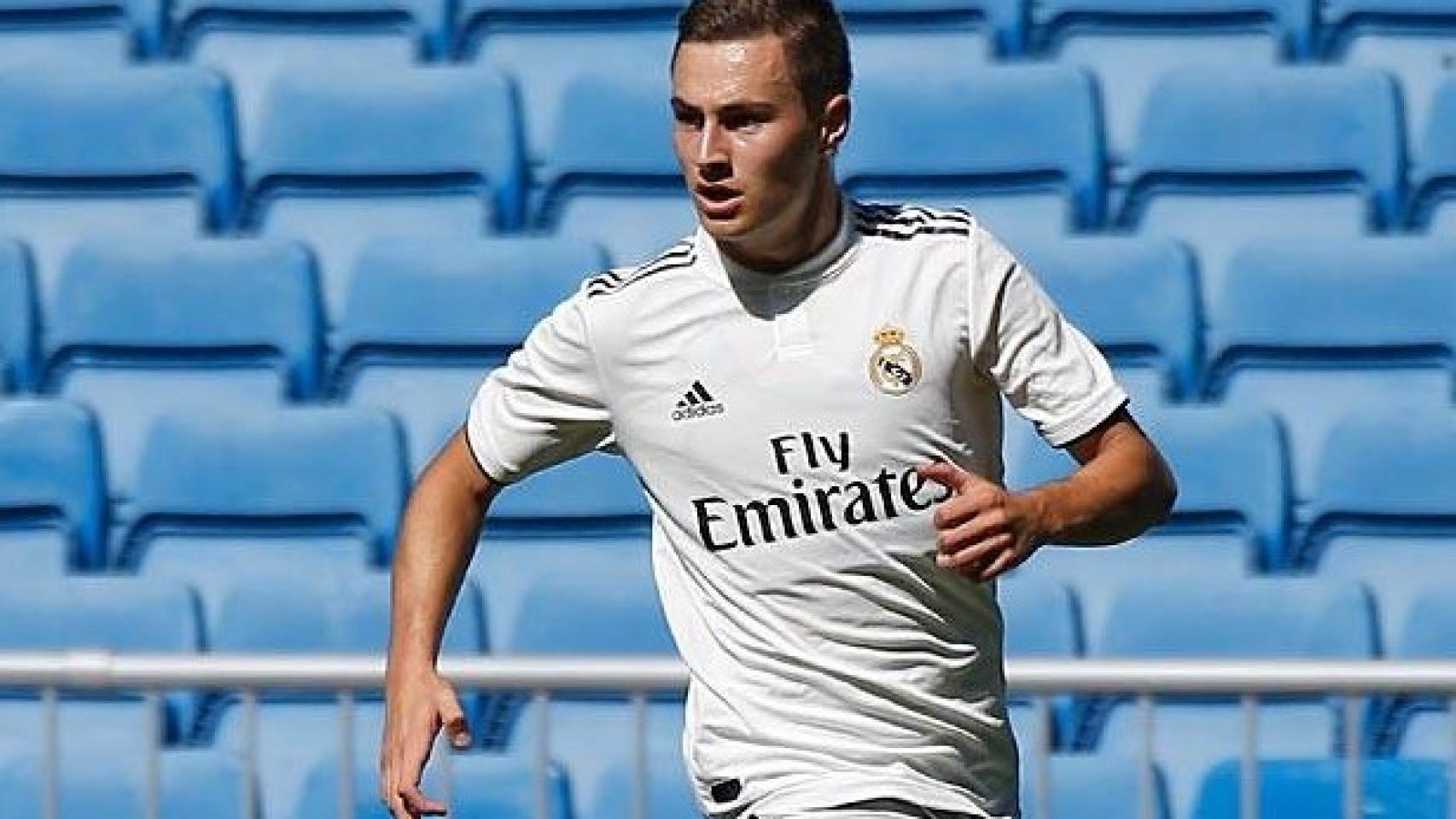 Jorge de Frutos, durante un partido de pretemporada con el Castilla.
