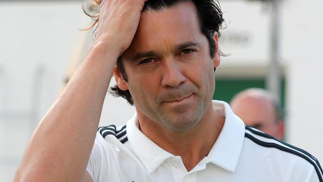 Solari durante el partido frente al Numancia