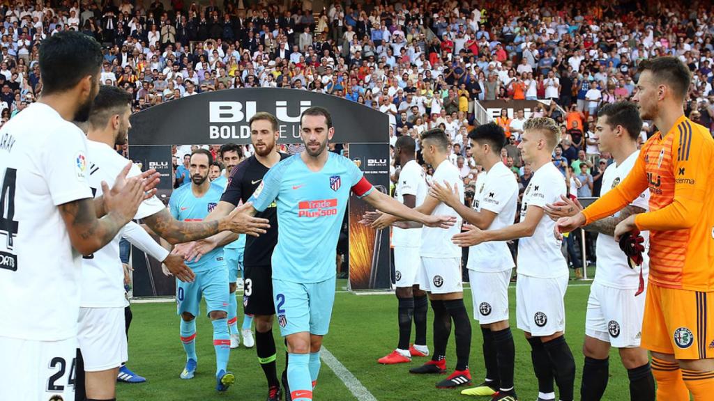 El Valencia haciéndole el pasillo al Atleti