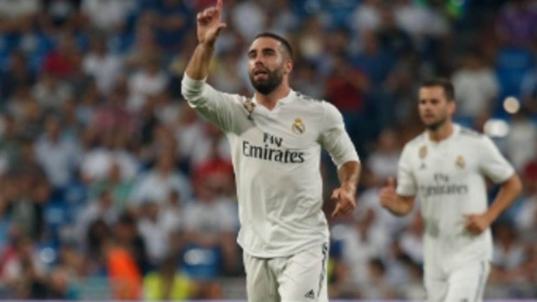Dani Carvajal celebra su gol ante el Getafe