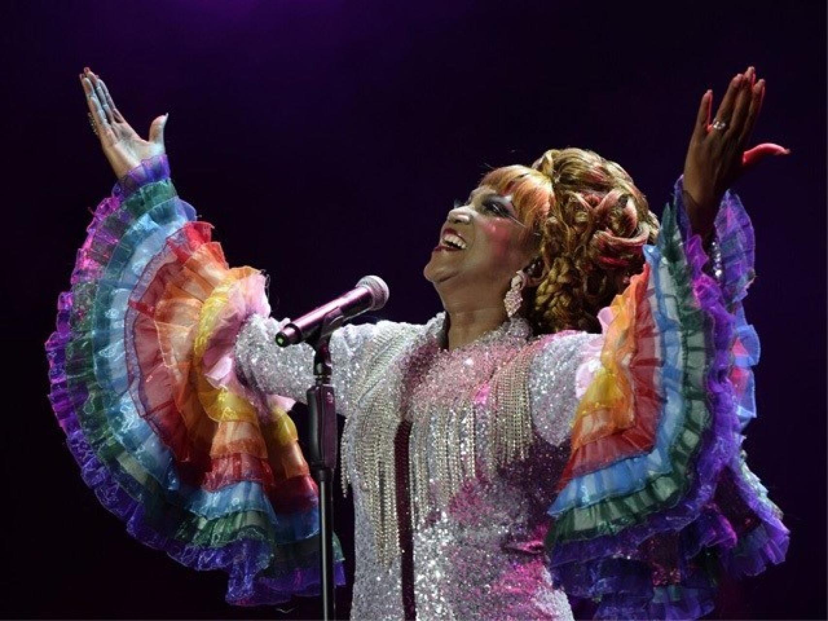 Lucrecia, durante el espectáculo 'Celia Cruz, El Musical'