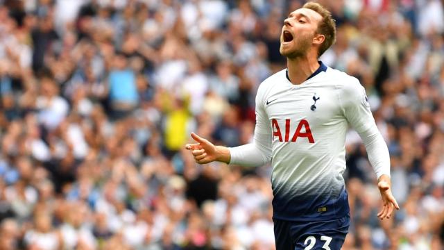 Eriksen durante un partido con el Tottenham