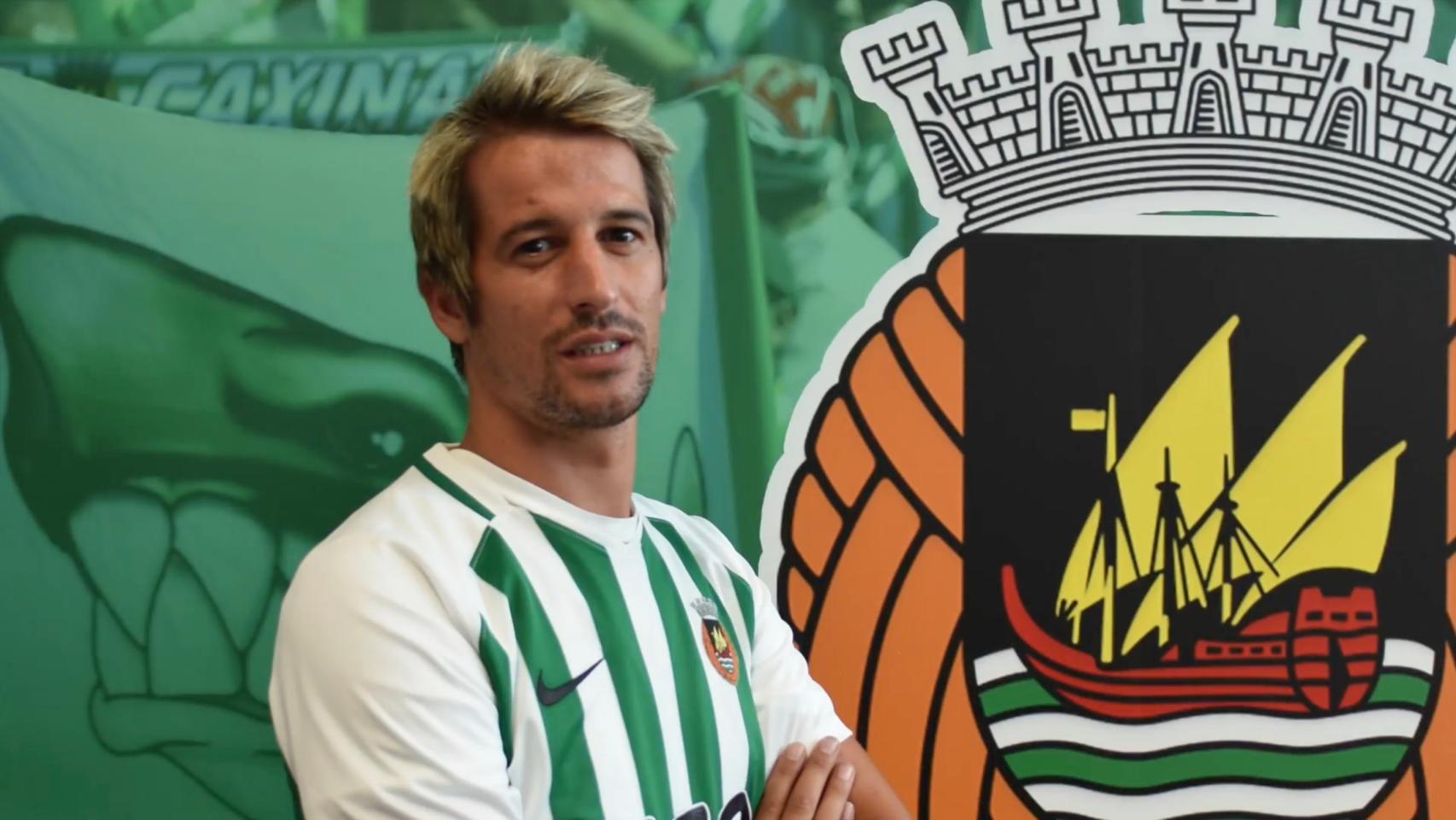 Fabio Coentrao, en su presentación con el Rio Ave