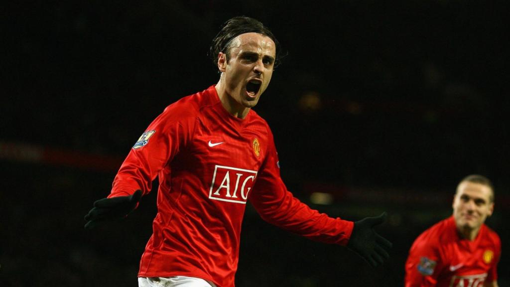 Berbatov celebra un gol con el United. . Foto: manutd.com