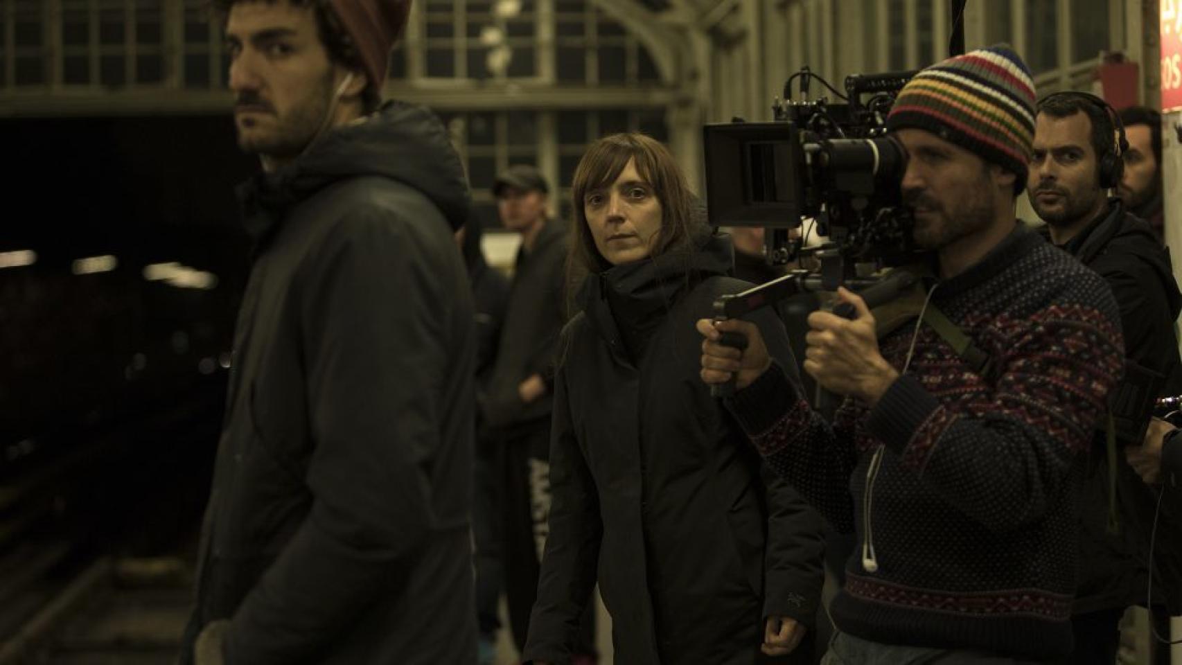 Elena Trapé en el rodaje de la película.