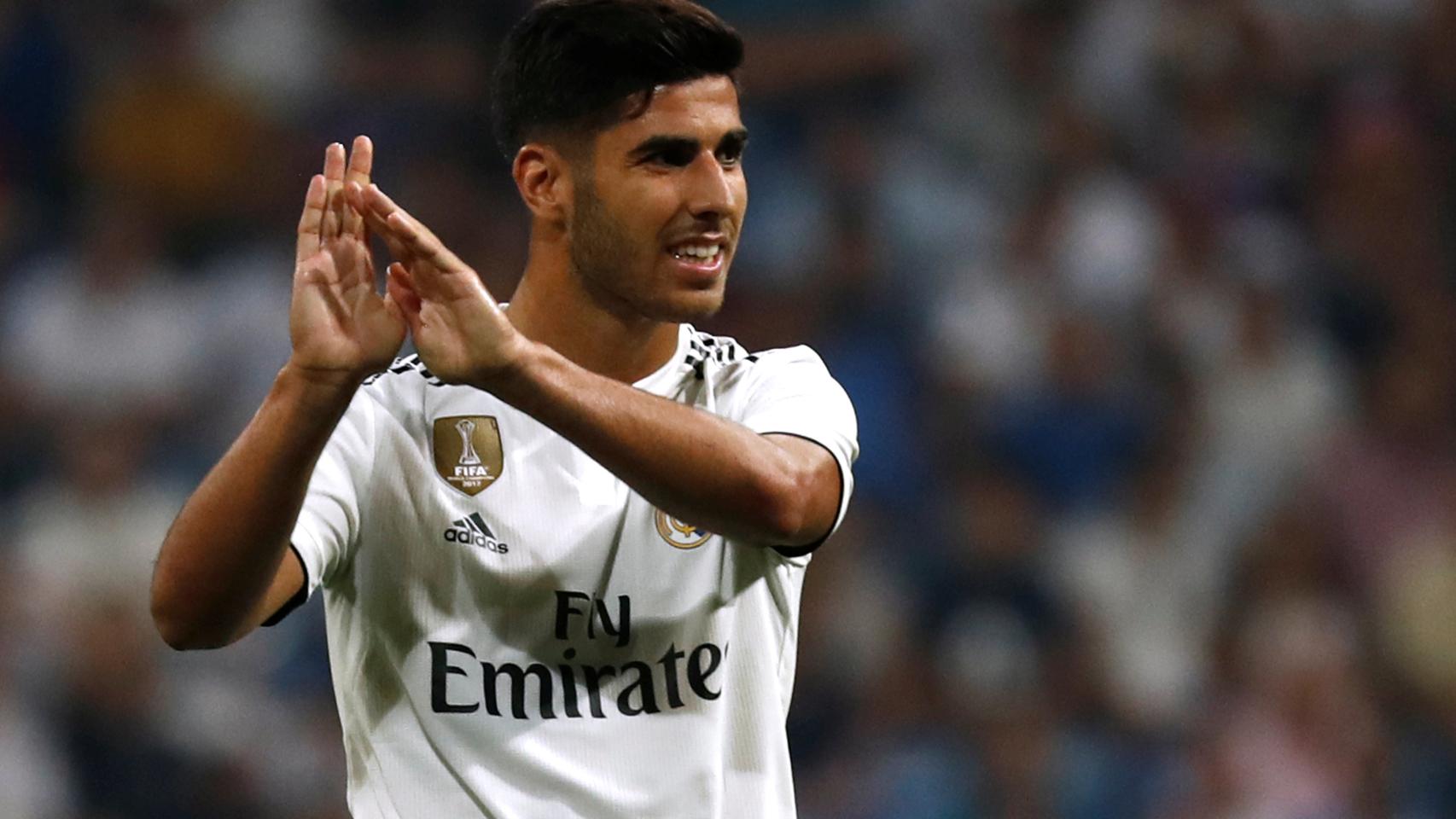 Asensio, durante un partido con el Real Madrid