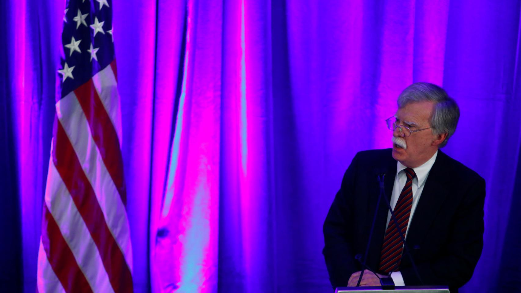 John Bolton,  asesor de Seguridad Nacional de EEUU, durante una rueda de prensa en en Washington.